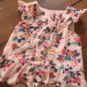 Janie and Jack Pink Floral Ruffle Sleeve Top - 3T